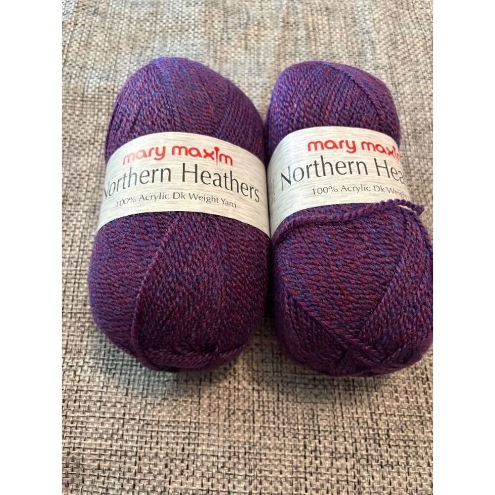 Mary Maxim "Northern Heathers" yarn Thistle. 2 skeins